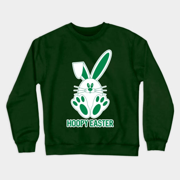 HOOPY EASTER, Glasgow Celtic Football Club Green and White Bunny Rabbit Design Crewneck Sweatshirt by MacPean